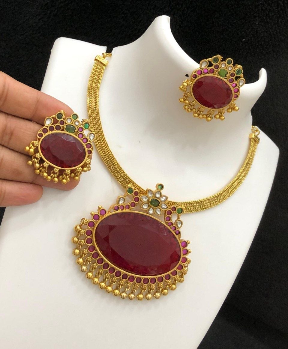 Vasundhara Royal Blue Necklace set